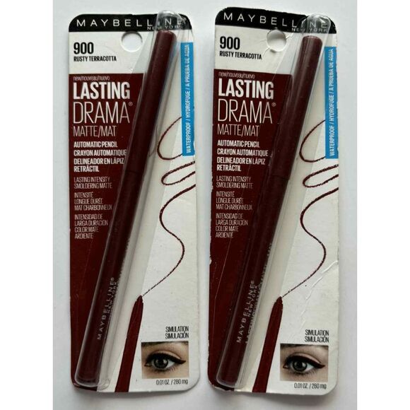 2 Maybelline Lasting Drama Automatic Eye Pencil Waterproof 900 Rusty Terracotta - Picture 1 of 2